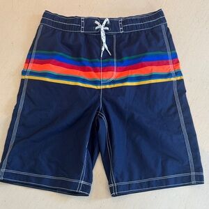 GAP Men's Navy Board Shorts with Colorful Stripes